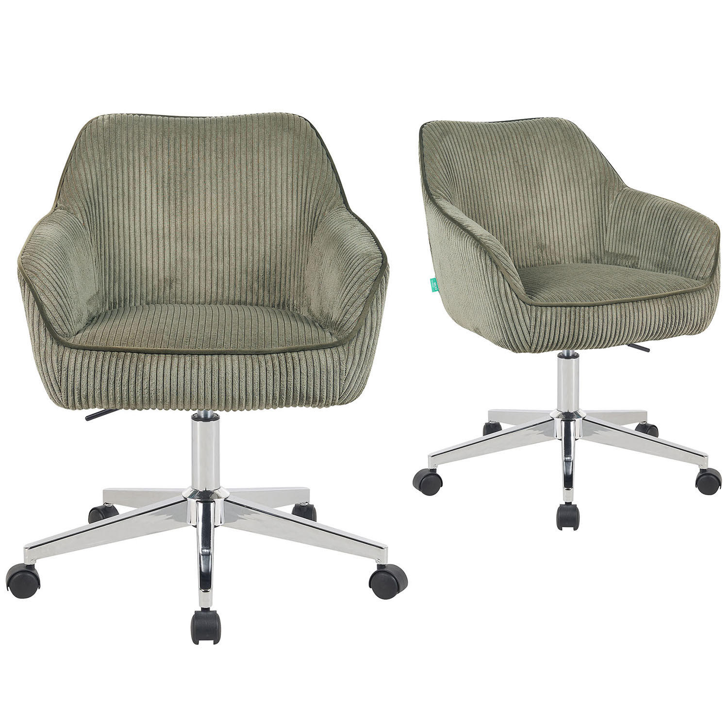 BÜROSTUHL Mika-Noel - Chromfarben/Grün, Textil/Metall (60/79/61cm) - DUBI Möbel