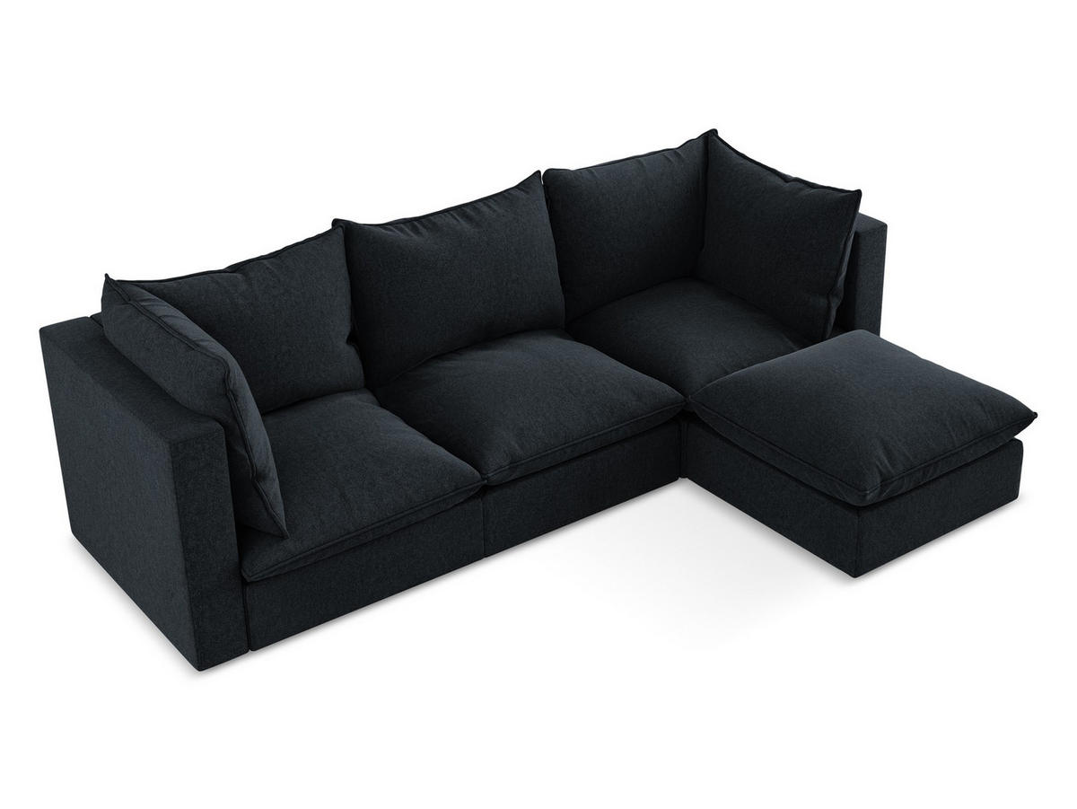 SCHLAFSESSEL Chenille Stoff Grün - Schwarz/Grün, Holzwerkstoff/Kunststoff (157/81/113cm) - Makamii