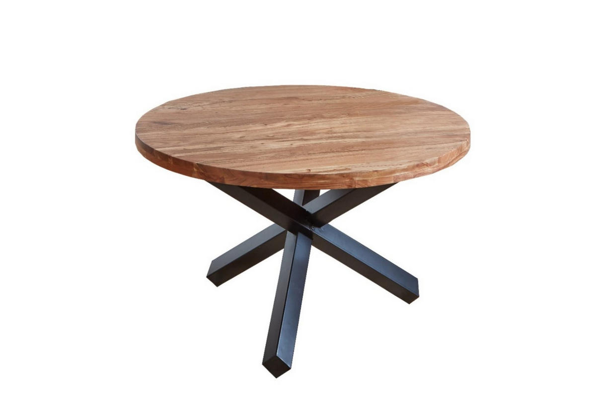 ESSTISCH RUNA - Beige/Schwarz, Holz/Metall (130/130/78cm) - SAM