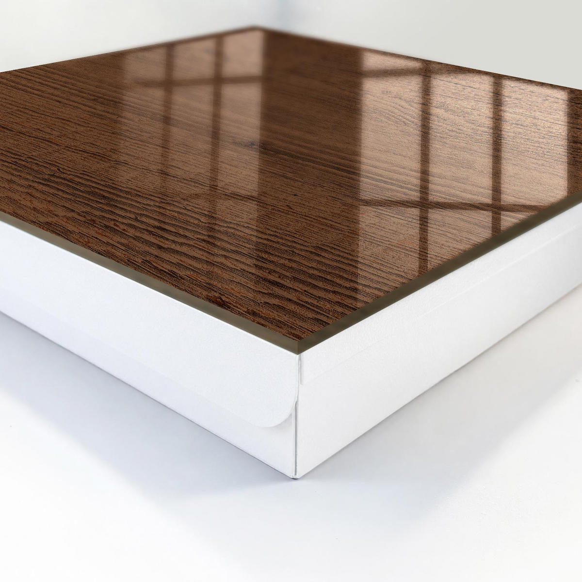 SCHLÜSSELBOX Weiß 30x30 cm – Türöffnung nach rechts - Holzstruktur - Braun, Metall (30/30/5cm) - TULUP