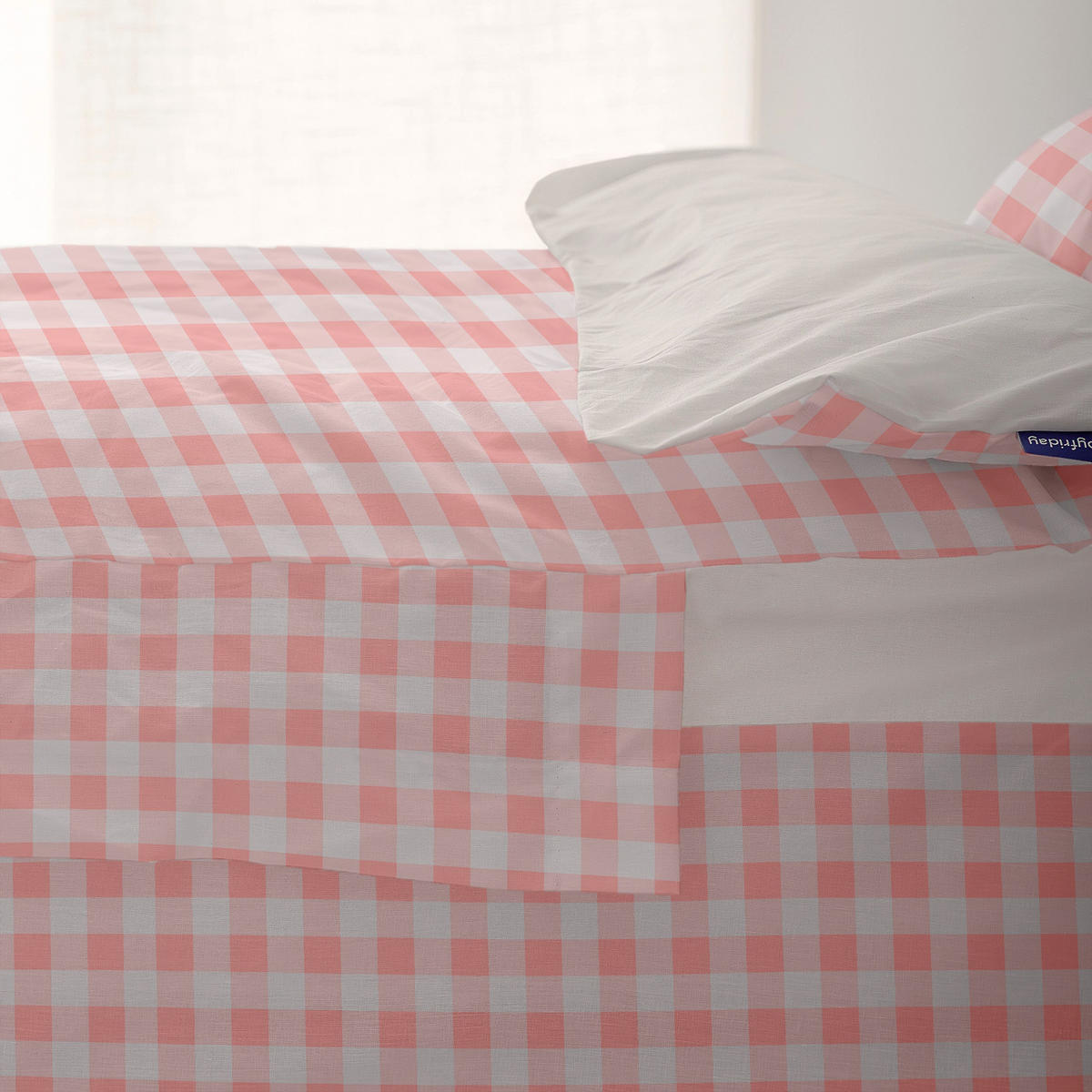 KINDER schlafsack Vichy Rosa 90x200 cm Ohne füllung - Pink, Textil (90/200cm) - Happy Friday