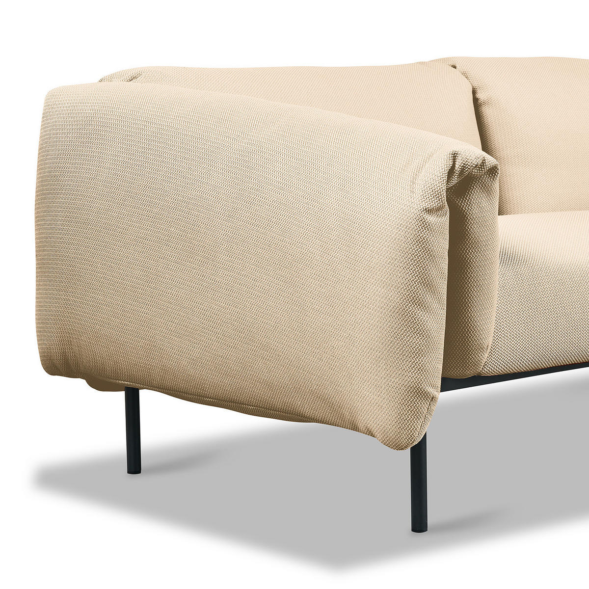 3-SITZER OUTDOOR-SOFA - Beige, Textil/Metall (224/70/98cm) - home24