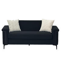 SOFA 2-Sitzer 172/73,5/81,5 cm Schwarz - Schwarz, Textil (73.5/81.5/172cm)