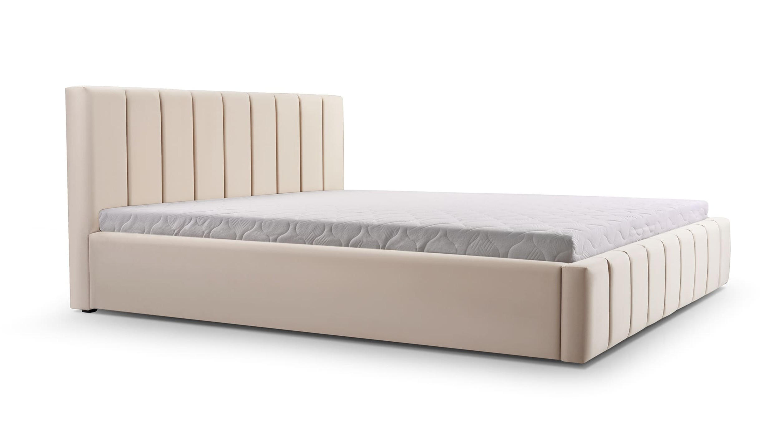 POLSTERBETT Bett 01 - 180x200 - Light Beige - Beige, Holz/Textil (180/200cm) - Möblo