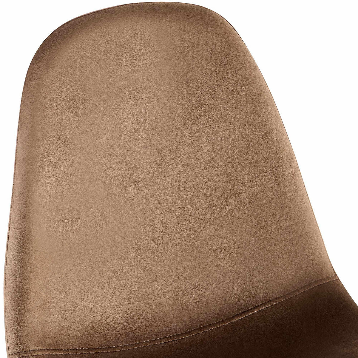 STUHL 4er Set Samt Braun - Schwarz/Braun, Textil/Metall (44/88/51cm) - CLP