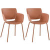 STUHL 2er Set Kunststoff Terracotta - Terracotta, Kunststoff/Metall (58/80/54cm) - CLP