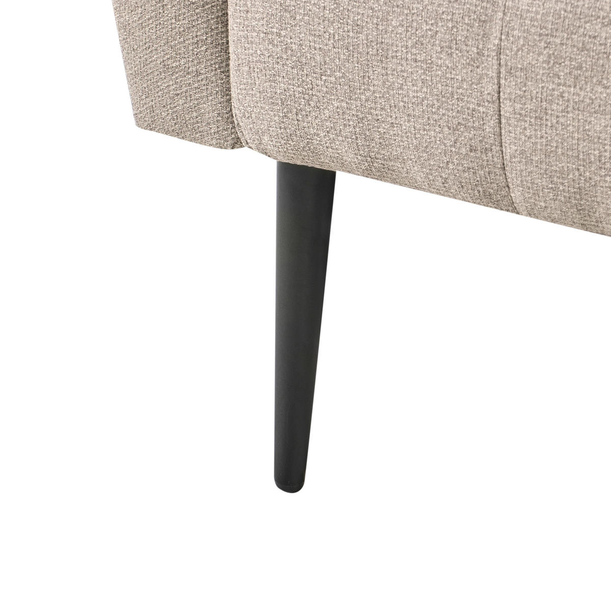 ČALOUNĚNÉ LEHÁTKO CHAISE LONGUE Látka Světle hnědé Nantilly - černá/hnědá, textil (175/76/69cm) - Beliani