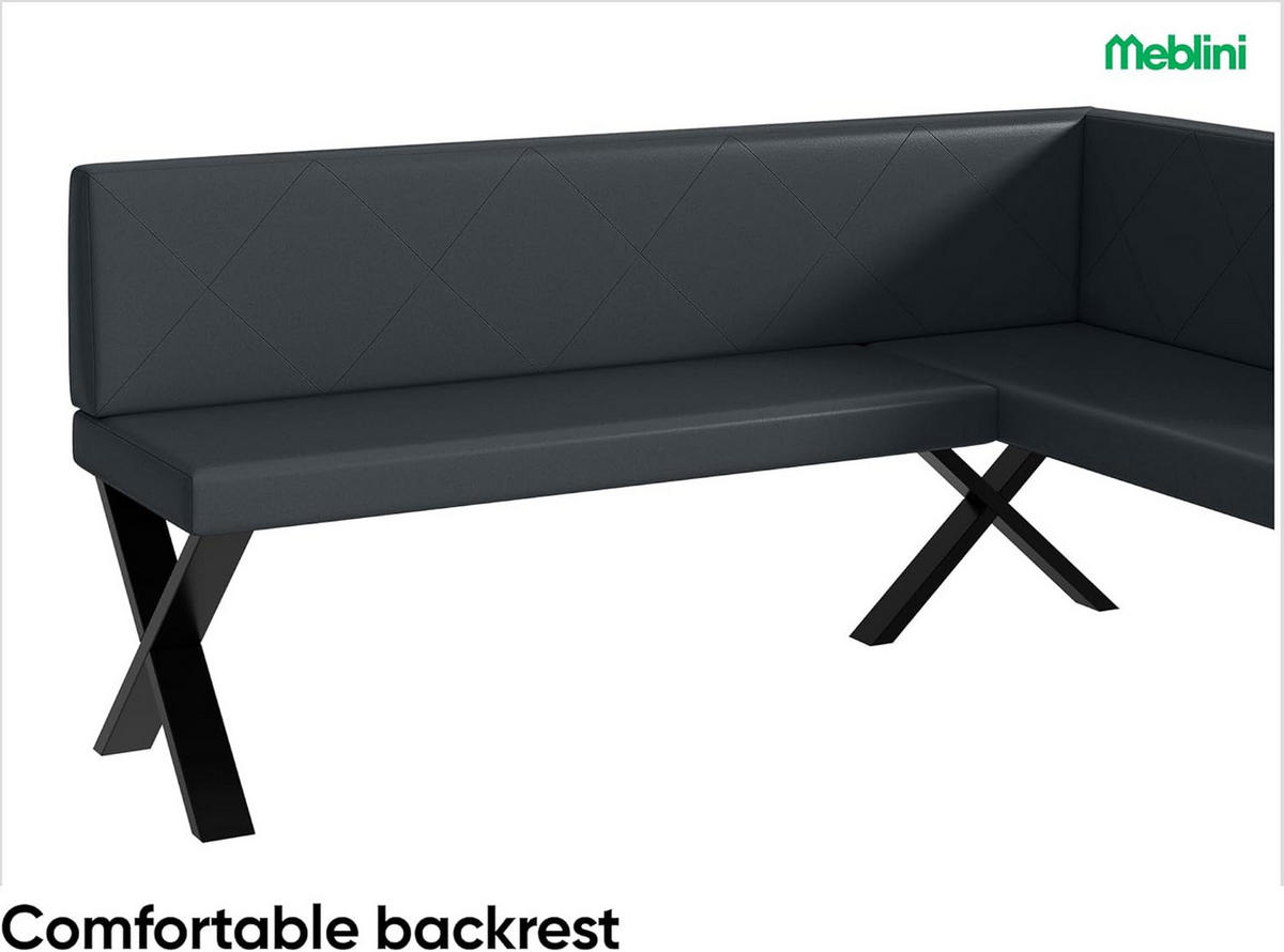 ECKBANK ERIC_X - Dunkelgrau, Leder (128/168cm) - Meblini