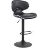 BARHOCKER Lederlook schwarz - Schwarz, Textil/Metall (46/88/49cm) - CLP