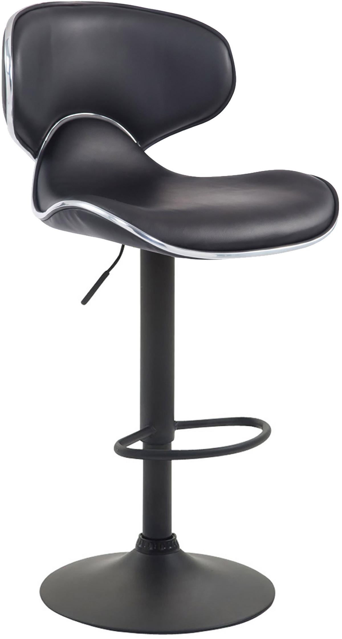 BARHOCKER 2er Set Lederlook schwarz - Schwarz, Textil/Metall (46/88/49cm) - CLP