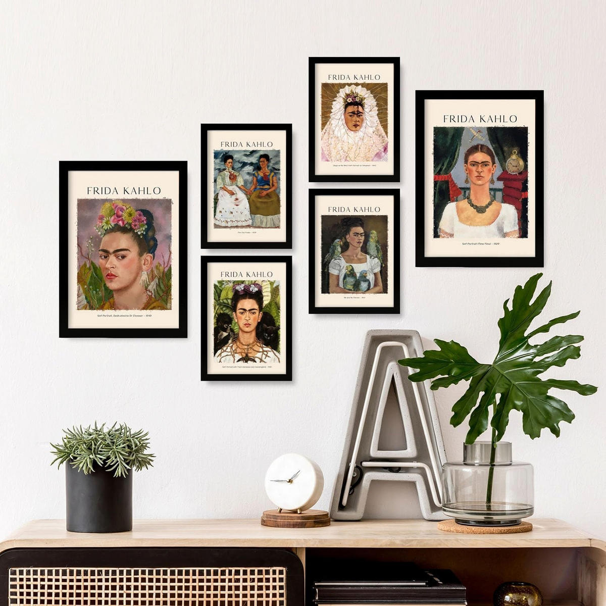 POSTER Set mit 6 Frida Kahlo Größe A3 und A4 Rahmenlos - Klar, Papier (29.7/1/42cm) - Nacnic
