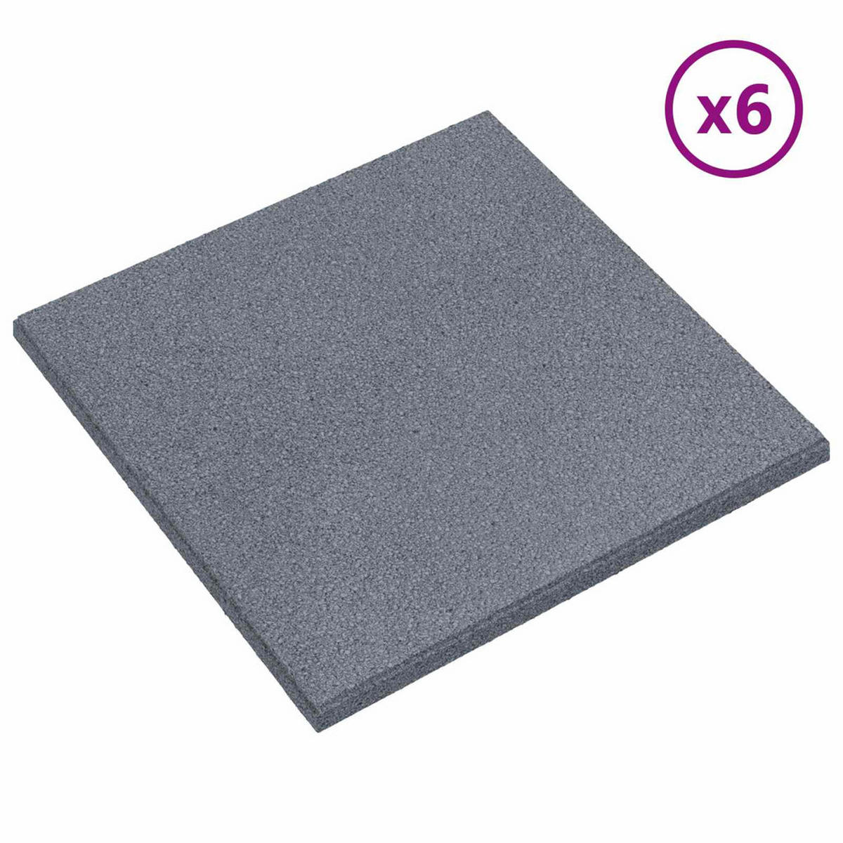 STURZSCHUTZFLIESEN 6 Pcs Grau 50/50 Cm Gummi - Grau, Kunststoff (50/50cm) - vidaXL