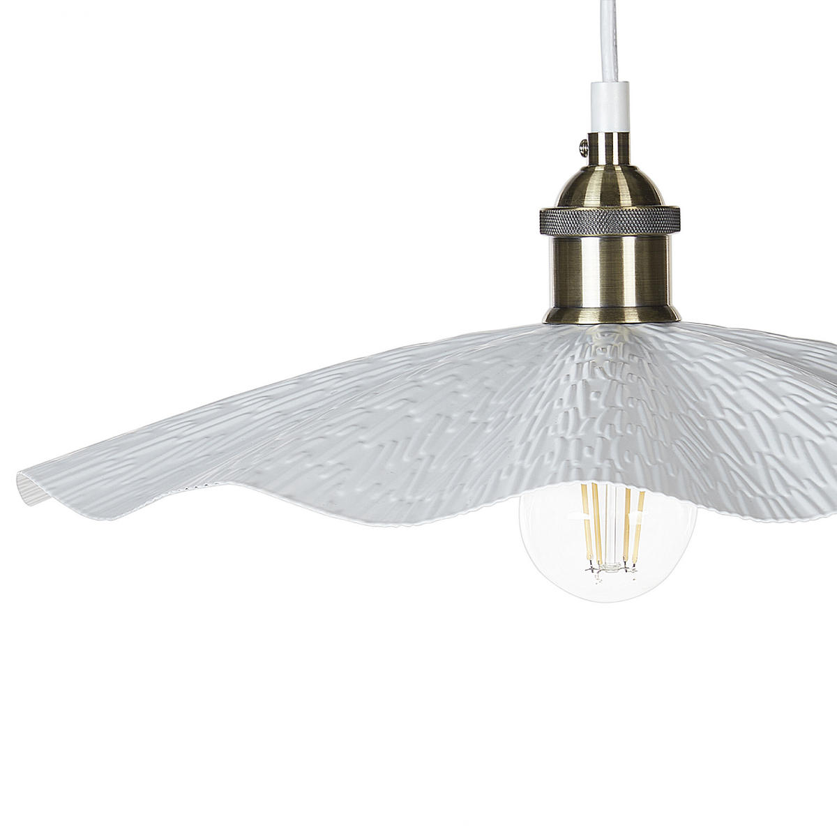 PENDELLEUCHTE Phils 40/40/127 cm - Weiß, Metall (40/40/127cm) - Beliani