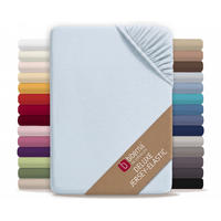 SPANNBETTTUCH Deluxe Jersey ciel, 120x200 cm - 130x220 cm - Hellblau, Textil (130/220cm) - biberna