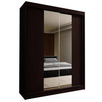 SCHWEBETÜRENSCHRANK LUCENZA 150/216/61 cm 2-türig mit Spiegel Wengefarben - Wengefarben, Holzwerkstoff (150/216/61cm) - MASSENO