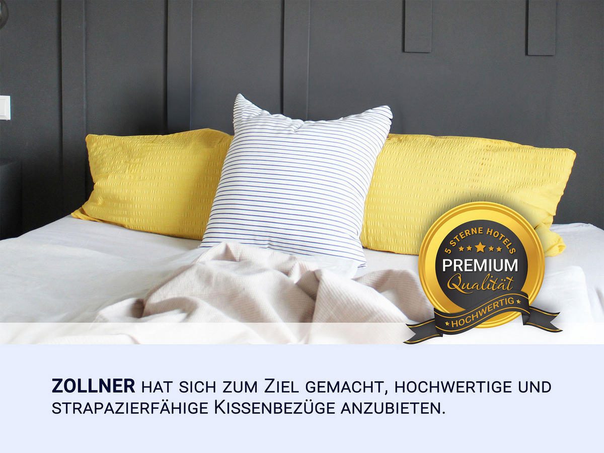 KISSENBEZUG, 2er-Set, 40x80 cm, 100% Baumwolle, Gelb - Goldfarben, Textil (40/80cm) - Zollner