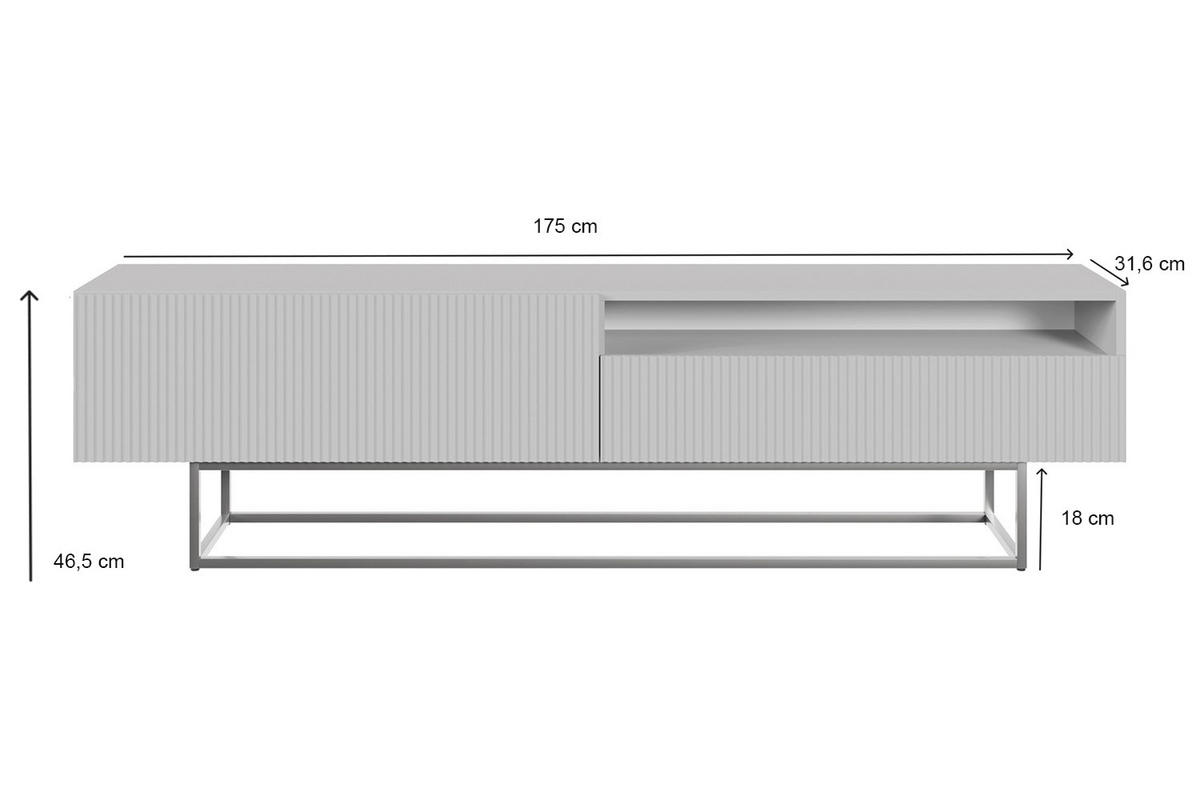 TV-SCHRANK Veldio Graubeige mit offenem Fach und goldenen Metallbeinen 175 cm - Greige/Goldfarben, Holzwerkstoff/Metall (175/46.5/31.6cm) - Selsey