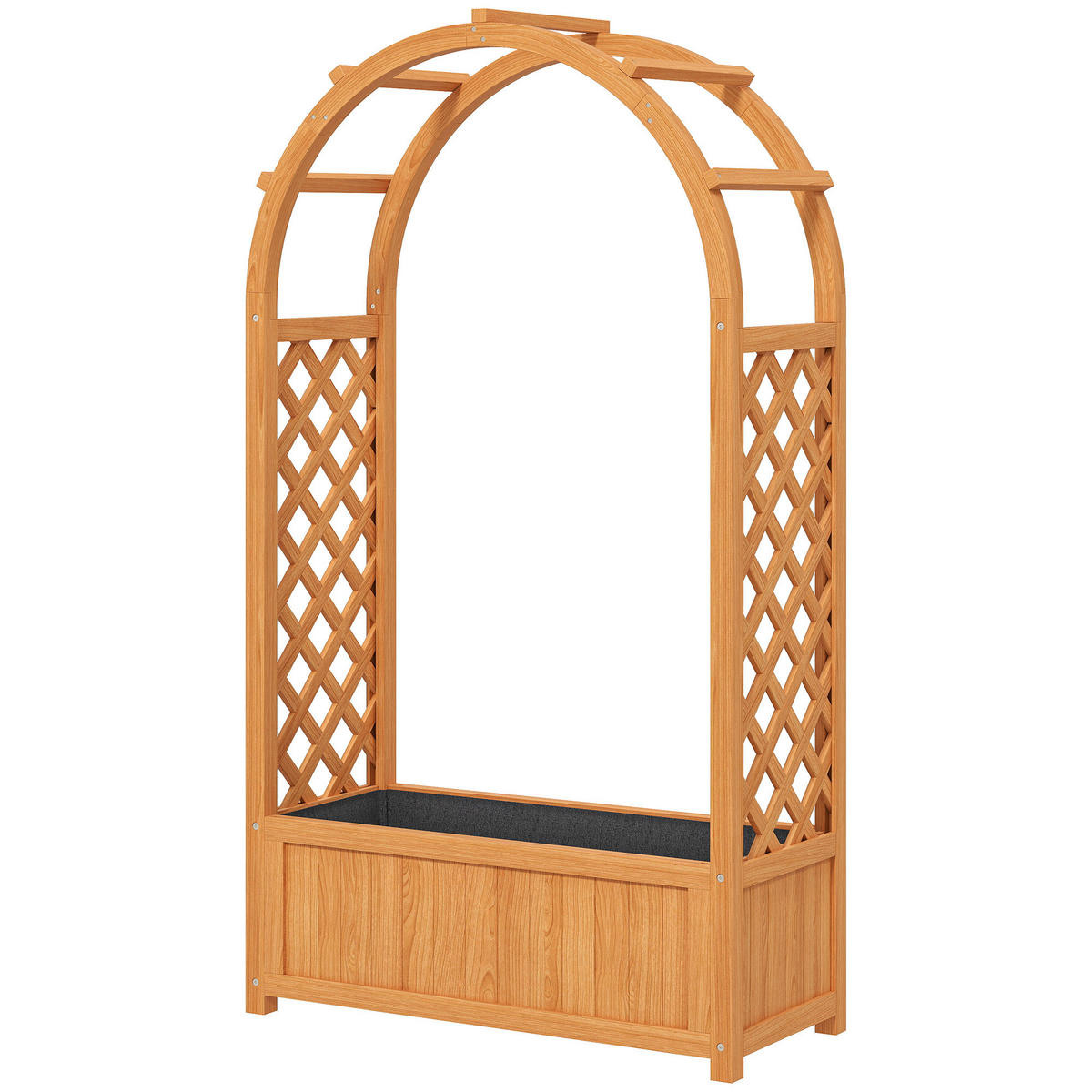 HOCHBEET DE-05380 Mit Rankgitter, Bogen, Vlies Hellbraun - Braun, Holz (83/145/36cm) - ComfortXL