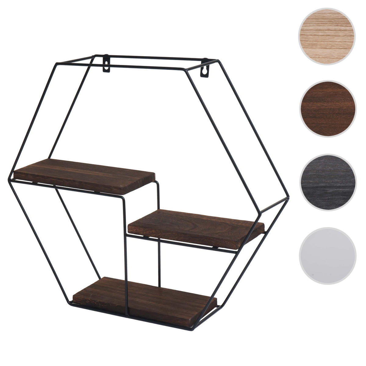 WANDREGAL Dunkelbraun - Dunkelbraun, Holz (49/43/11cm) - MCW