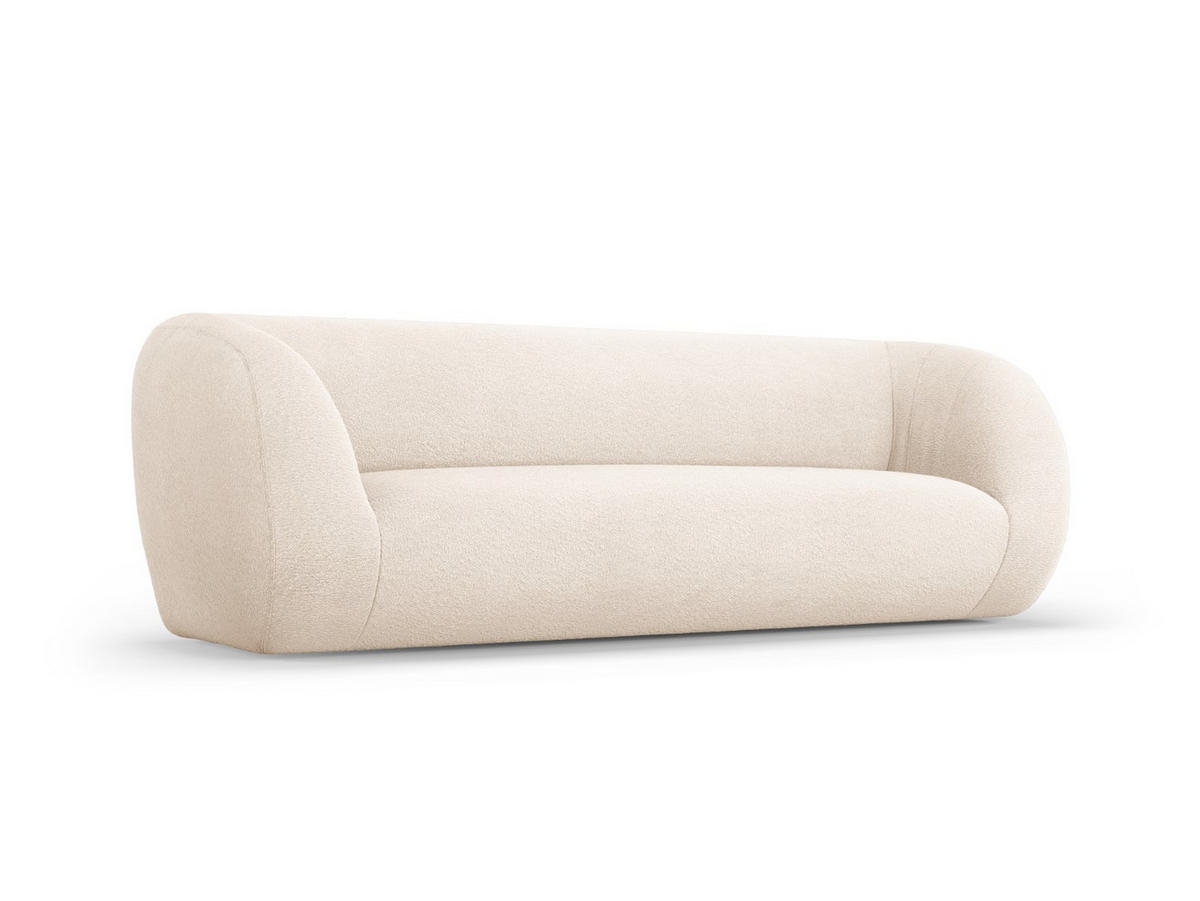 SOFA Essen aus Boucle beige 3 Sitzplätze - Beige, Textil (95/86/230cm) - Cosmopolitan Design