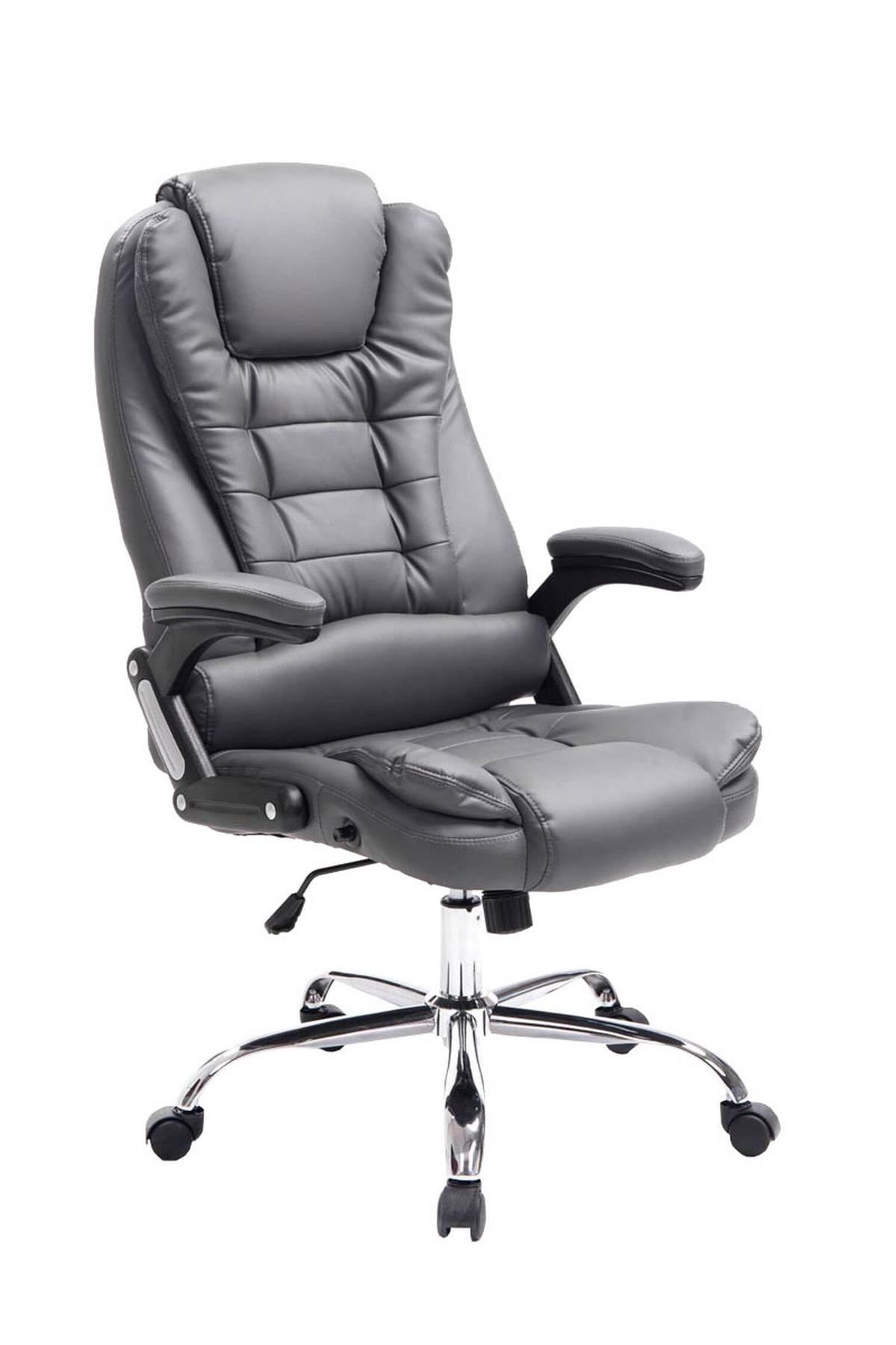 BÜROSTUHL Toronto, Kunstleder Grau - Grau, Textil/Metall (69/123/78cm) - TPFLiving