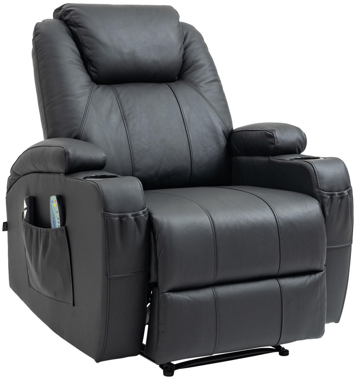 SESSEL Echtleder schwarz - Schwarz, Leder/Metall (83/105/94cm) - CLP