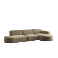 ECKSOFA Palma In Noel - Braun, Holzwerkstoff/Textil (296/165cm) - Fun Möbel