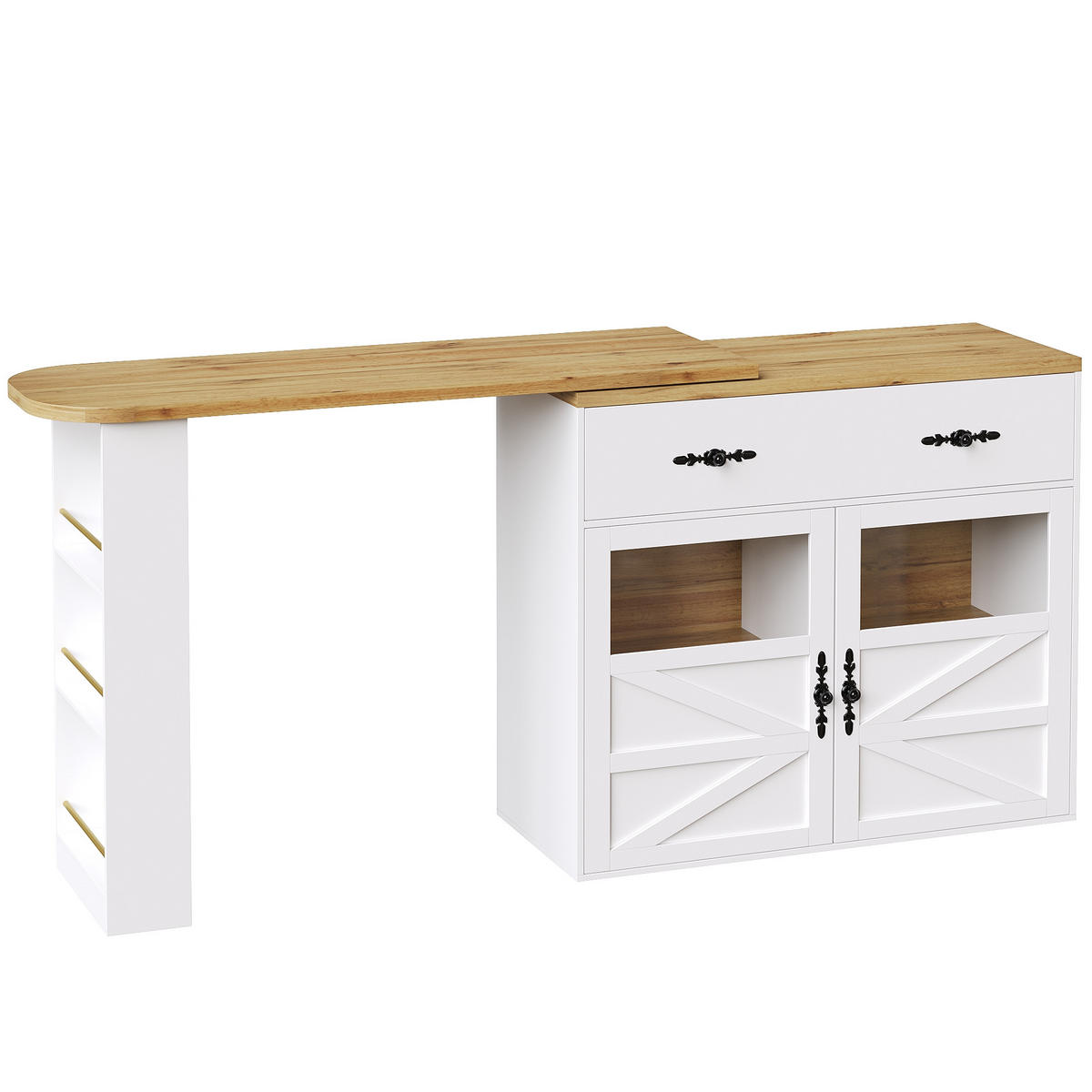 BARTISCH DE-38541 ausziehbar 138-204 cm 360° drehbar Weiß - Weiß, Holzwerkstoff (39/138/104cm) - ComfortXL