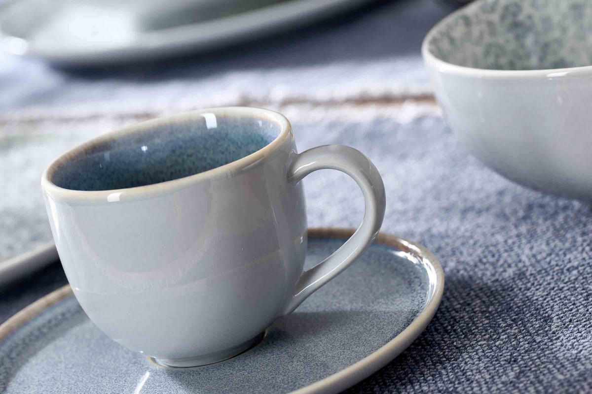 KAFFEEUNTERTASSEN Skagen Stone grau ø 16 cm 6er Set - Grau, Keramik (16cm) - Ritzenhoff Breker