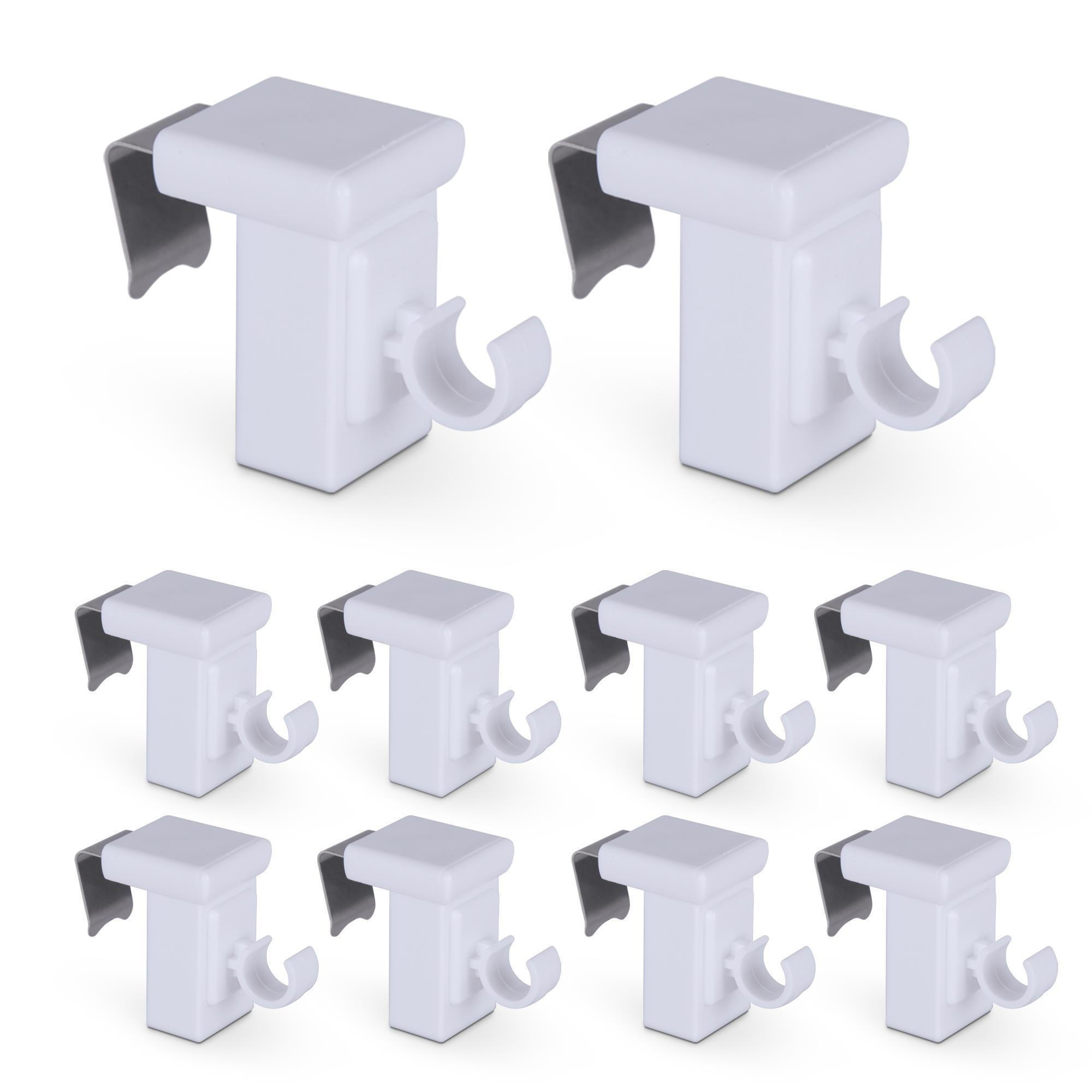 KLEMMTRÄGER für Cafehausstangen 10er Pack - Weiß, Kunststoff (2/4/4cm) - Bestlivings