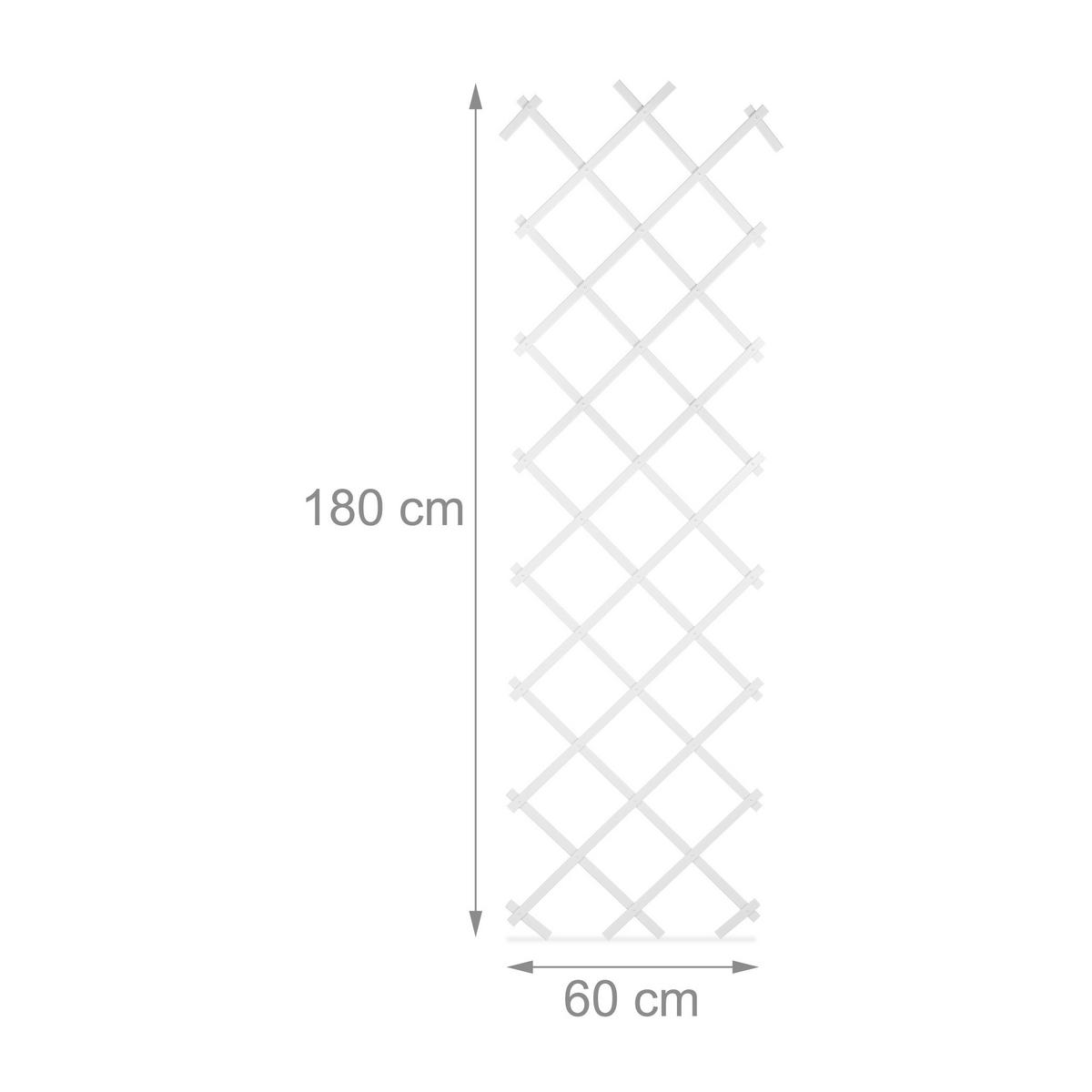 3XRANKGITTER - Weiß, Kunststoff (60/180/2cm) - Relaxdays
