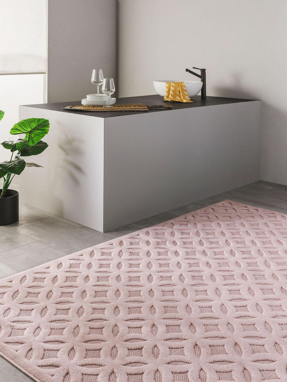 OUTDOORTEPPICH Bonte Rosa 120x170 cm - Pink, Kunststoff (120/1cm) - KUNSTLOFT