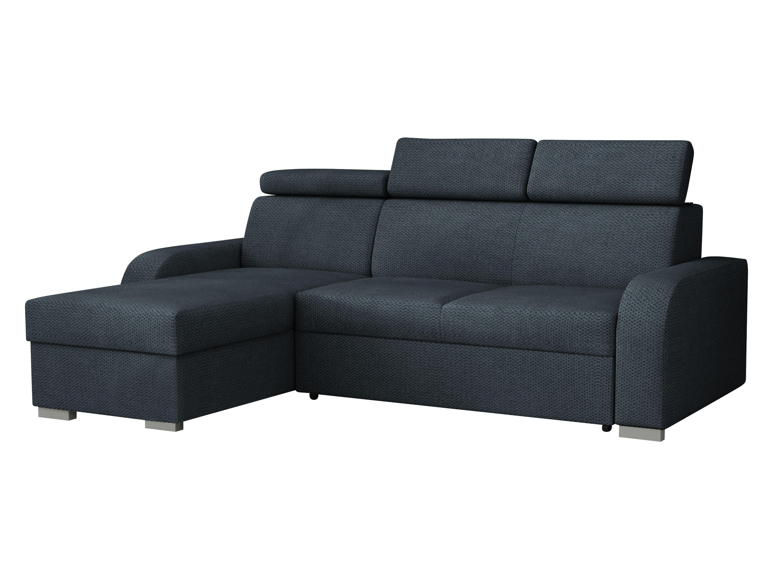 ECKSOFA Oslo 2rLC - Silberfarben/Blaugrau, Holz/Textil (235/170cm) - MIRJAN24