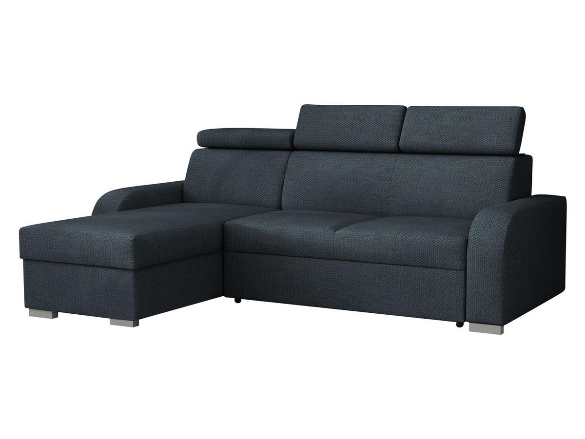 ECKSOFA Oslo 2rLC - Silberfarben/Blaugrau, Holz/Textil (235/170cm) - MIRJAN24