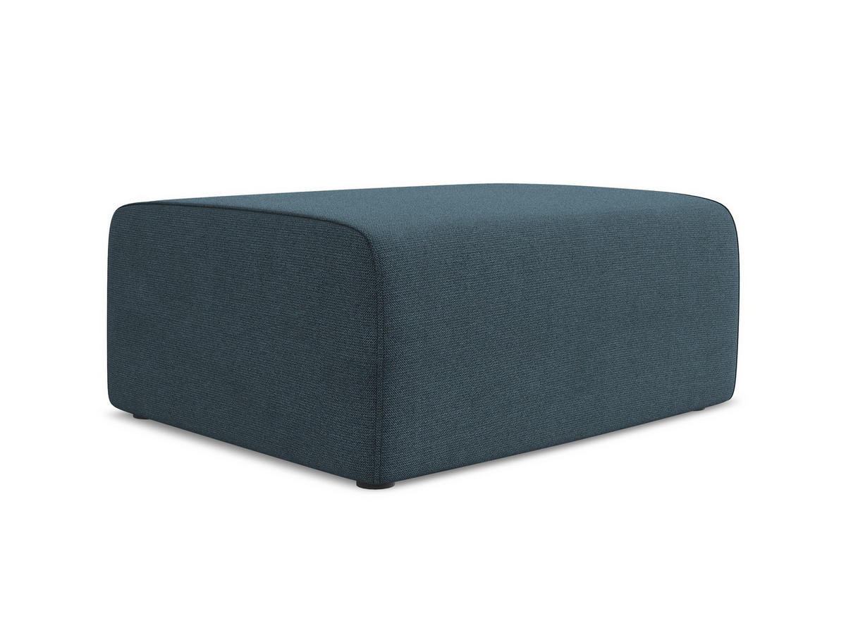 POUF Strukturstoff Stoff Blau - Blau/Pink, Kunststoff/Textil (90/80/60cm) - Makamii
