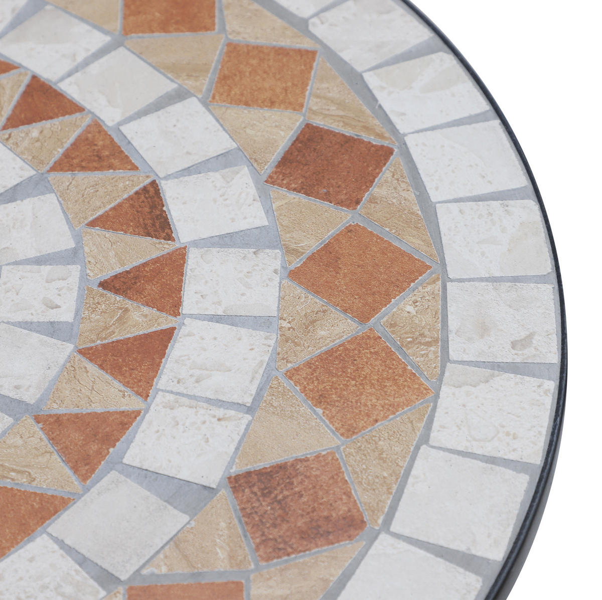 GARTENTISCH 60/60/71 cm mit Mosaik-Tischplatte und pulverbeschichtetem Stahlgestell, Stahl, Orange - Orange, Metall (60/60/71cm) - Redom