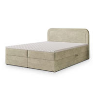 BOXBETT ARMEL 140x200 cm mit Matratze und Topper - Creme - Creme, Holz (140/200cm) - MASSENO