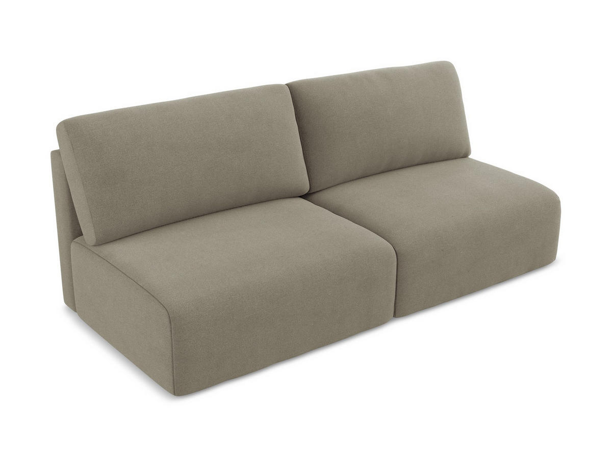 3-SITZER SOFA mit Schlaffunktion Strukturstoff Stoff Beige - Beige/Schwarz, Kunststoff/Textil (216/79/102cm) - Makamii