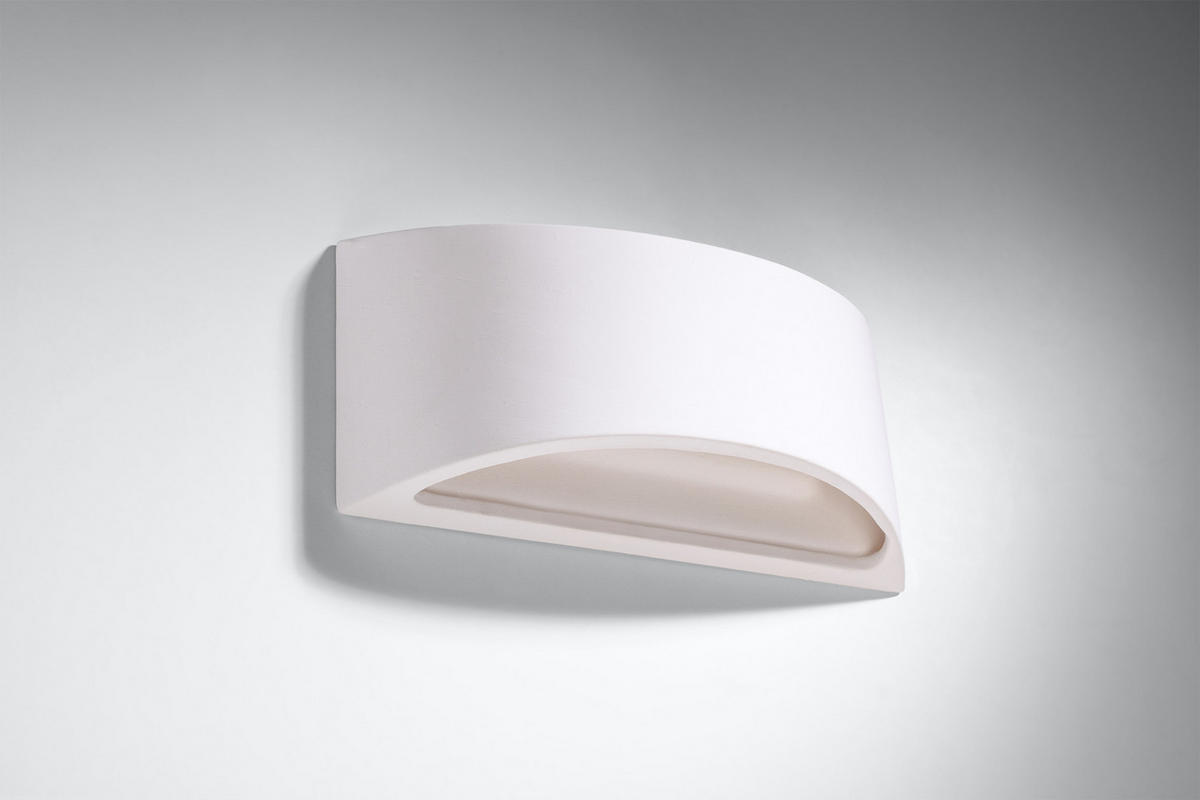 WANDELEUCHTE Keramik Weiß Glas - Weiß, Glas (31/11/15cm) - Sollux Lighting