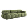 3-SITZER SOFA Chenille Stoff Grün - Schwarz/Grau, Kunststoff/Textil (285/70/96cm) - Makamii
