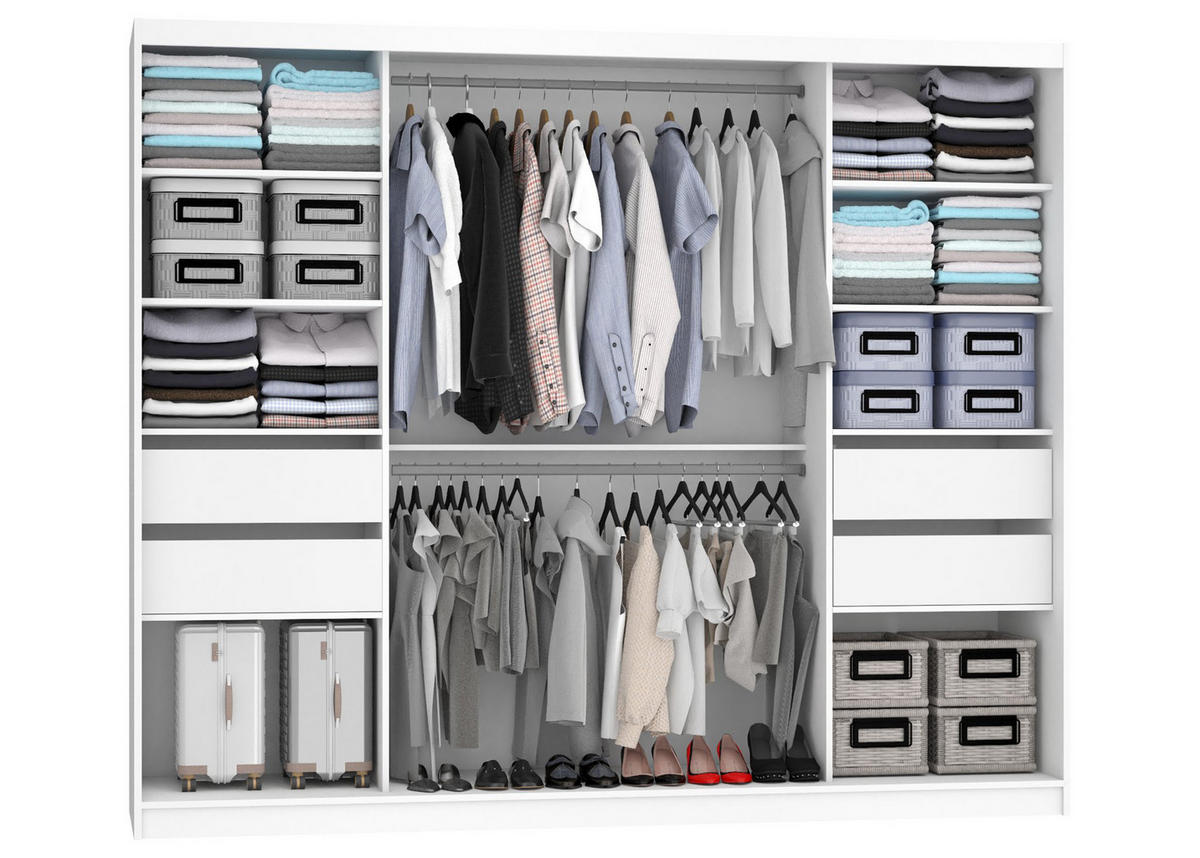 SCHWEBETÜRENSCHRANK Verona MBP, Schwarz/Goldbraun Matt, 232 cm, mit Spiegel - Braun, Holz (232/216/60cm) - B BELINI GROUP