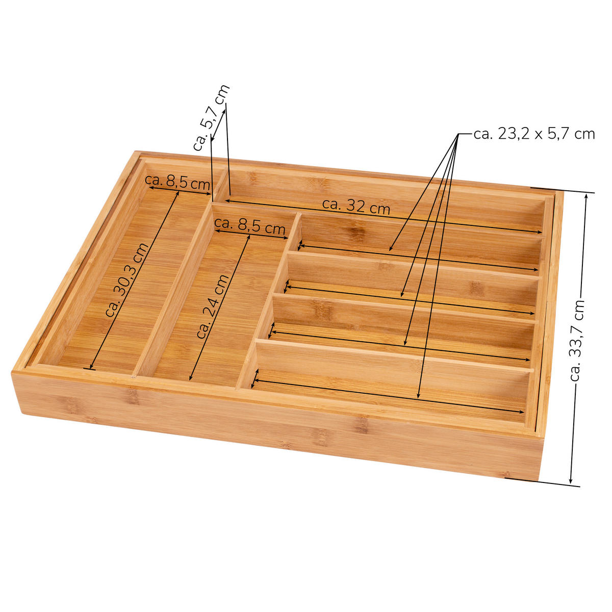 BESTECKKASTEN, Bambus - Braun, Holz (50/5/44.7cm) - bremermann