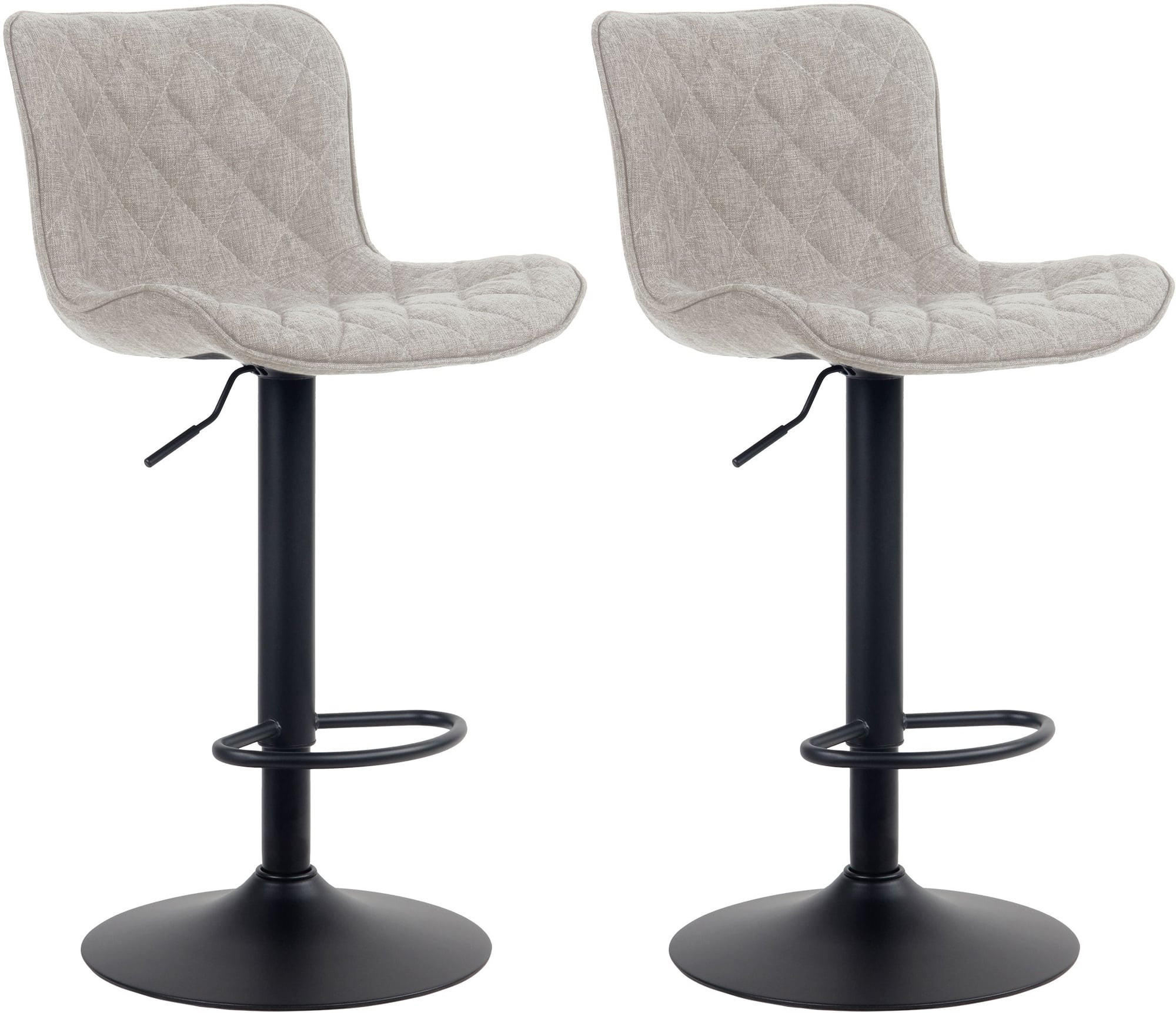 BARHOCKER 2er Set Stoff taupe - Taupe/Schwarz, Textil/Metall (48/83/54cm) - CLP