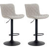 BARHOCKER 2er Set Stoff taupe - Taupe/Schwarz, Textil/Metall (48/83/54cm) - CLP