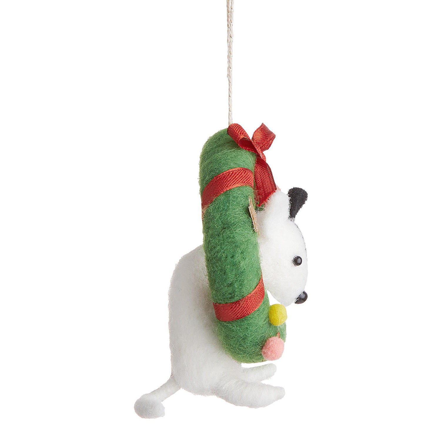 BAUMANHÄNGER Hang On Hund mit Kranz - Grün, Textil (5/9/9cm) - Butlers