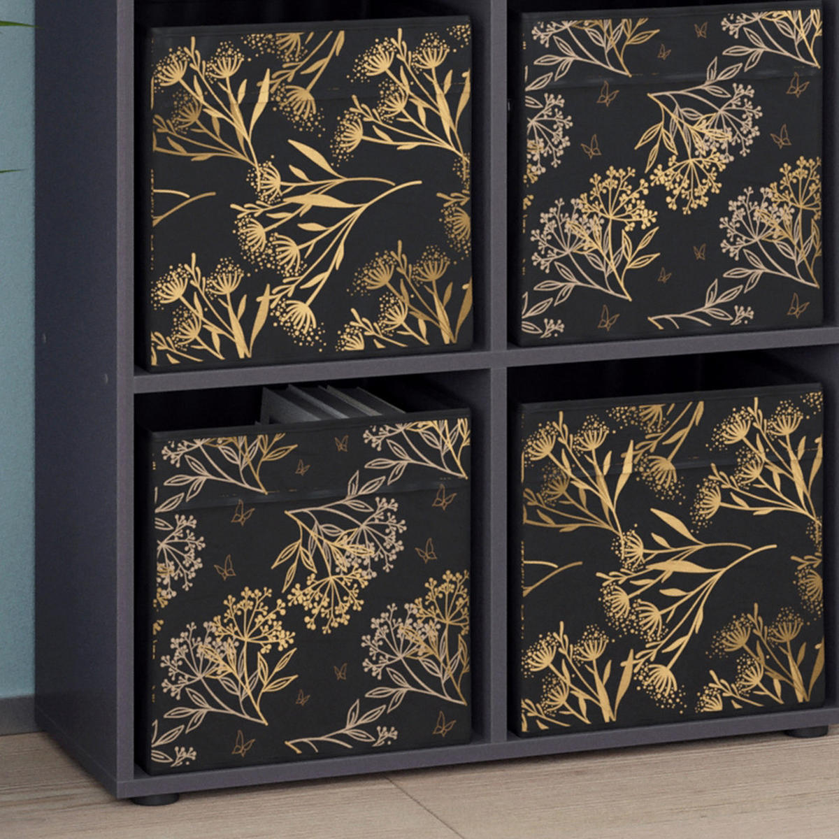 DĚLICÍ STĚNA Tetra Černá - černá, kompozitní dřevo (72.6/72/29cm) - Vicco