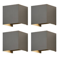 LED WANDLEUCHTE Inspiration 4er-Set - Grau, Metall (10/10/10cm) - Nettlife