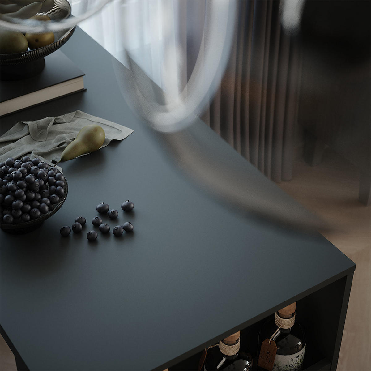 BAROVÝ STŮL Repose Antracit - antracitová, kompozitní dřevo (117/57/106cm) - Vicco