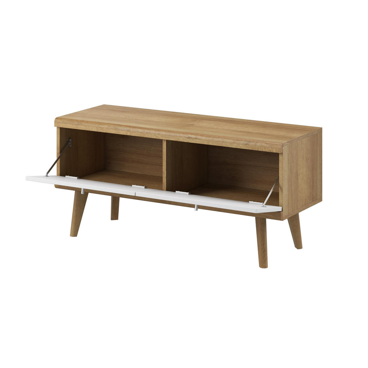 LOWBOARD PRIMARIO 107x40x50 cm mit 2 Türen Eichefarben - Eichefarben/Weiß, Holzwerkstoff (107/50/40cm) - MASSENO