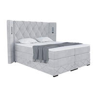 BOXSPRINGBETT Manuel - Hellgrau/Schwarz, Holzwerkstoff/Textil (120/200cm) - Meblini